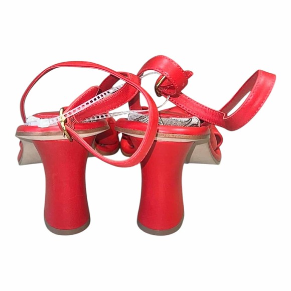 Coach Quincey Sandals Leather Knot Ankle Strap Block Heels Open Toe Size 7 NEW - Picture 6 of 11